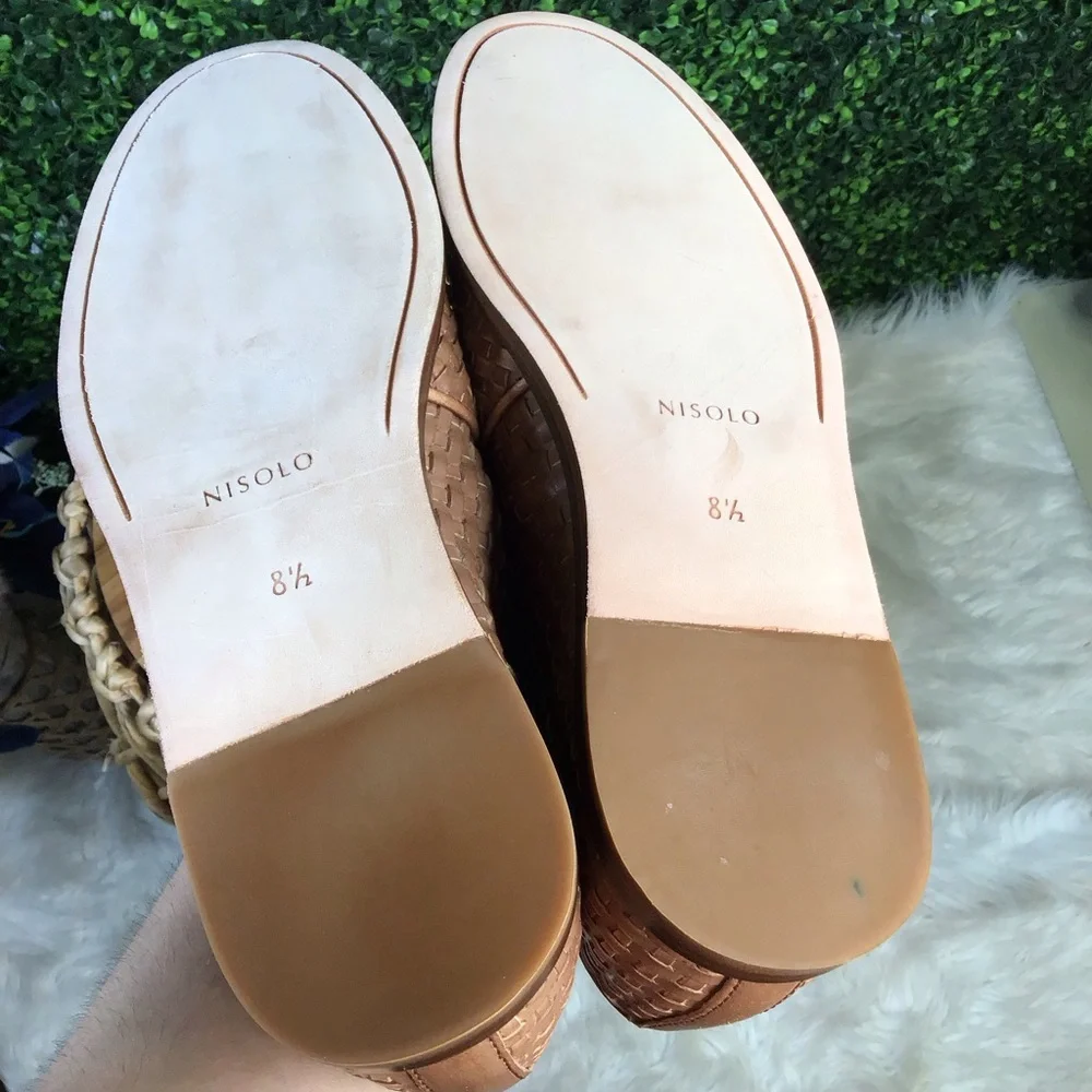 New in box mens‎ leather Nisolo Brown Woven Alejandro slip on new in box